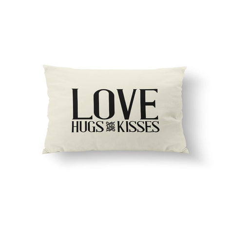 Love Hugs & Kisses - Black Pillow