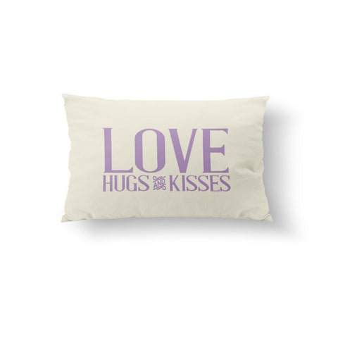 Love Hugs & Kisses - Purple Pillow